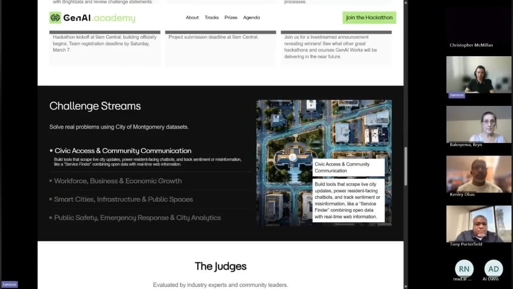 GenAI Academy World Wide Vibes hackathon — challenge streams and Civic Access track